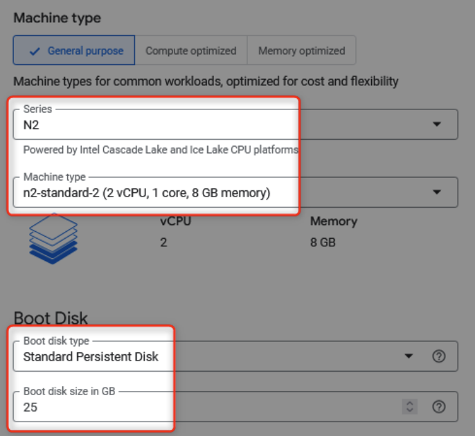 Select machine size.